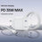 YESIDO YC107 EU Plug PD 35W USB-C Wall Charger Fast Charging Adapter with 1m Type-C Cable for Laptop Phone - White - 2