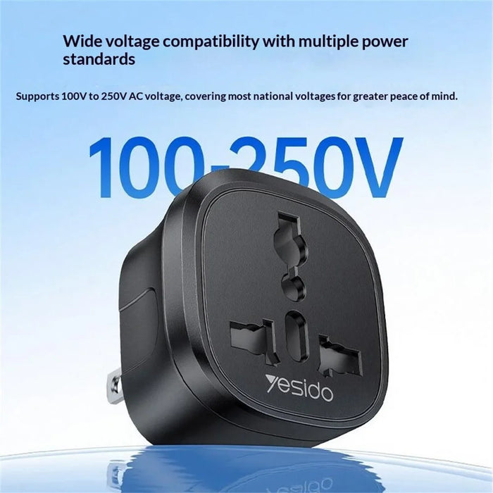 YESIDO MC45 US  /  AU Plug to Universal Socket Global Travel Charge Adapter 10A 100V-250V Converter - 6
