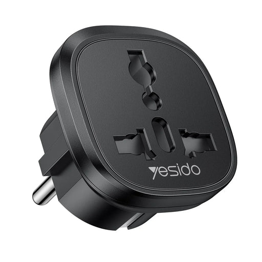 YESIDO MC44 EU Plug to Universal Socket Global Travel Adapter 100V-250V 10A Multi-Country Converter - Black - 1