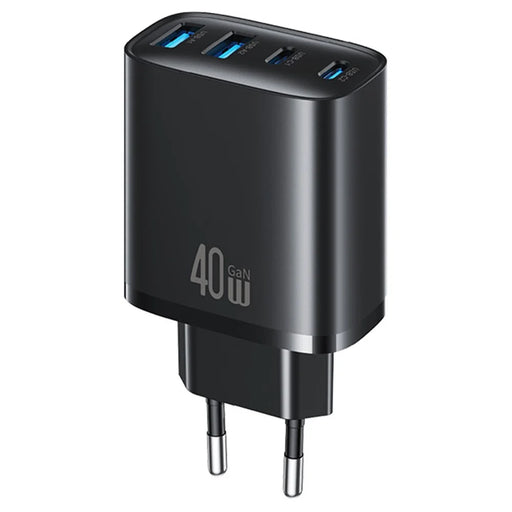 USAMS CC330 T70 2 USB-A + 2 USB-C 4-Port GaN Power Adapter 20W Fast Charger, EU Plug - Black - 2