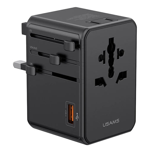 USAMS CC334 T72 100W Fast Charging Power Adapter USB-A + 3 USB-C Portable 4-Port Travel Charger - Black - 1