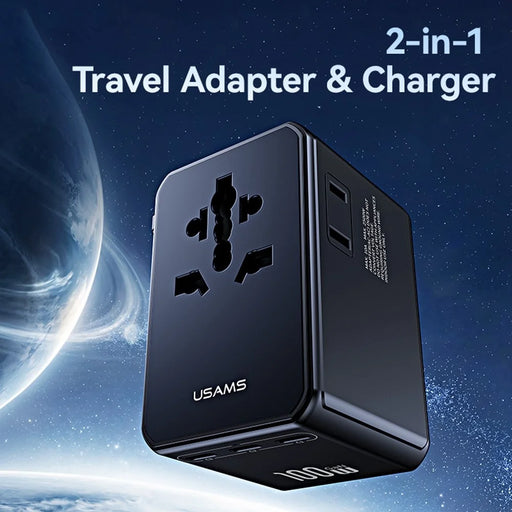 USAMS CC334 T72 100W Fast Charging Power Adapter USB-A + 3 USB-C Portable 4-Port Travel Charger - Black - 2