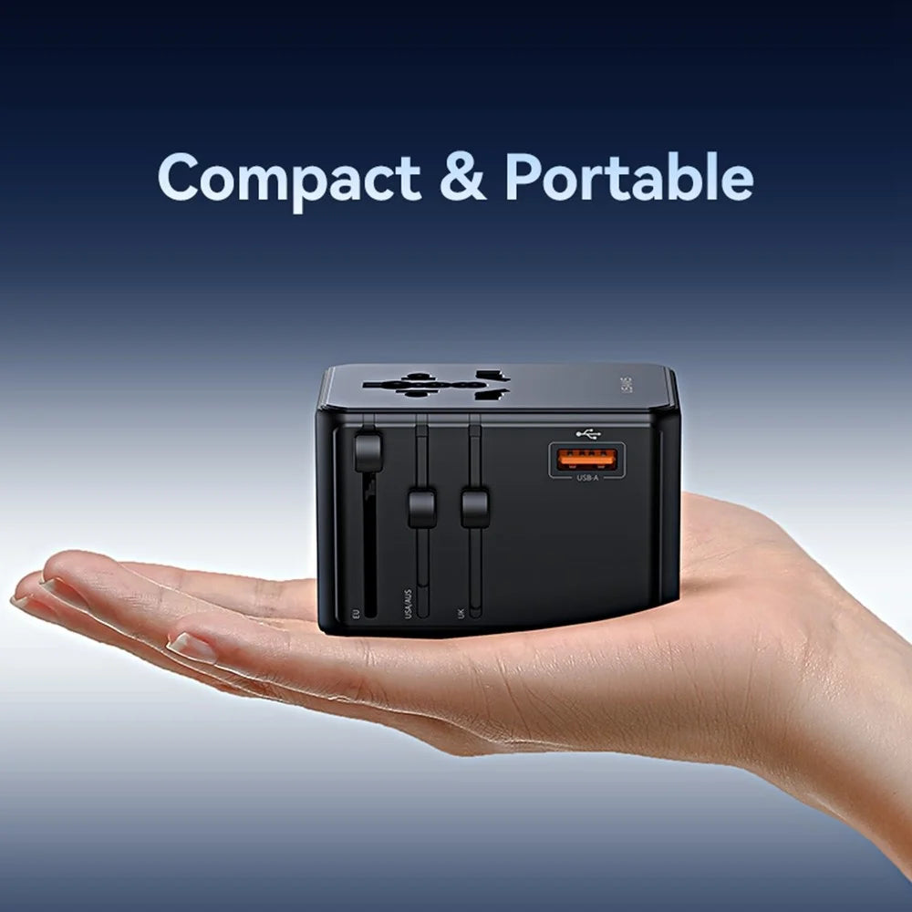USAMS CC334 T72 100W Fast Charging Power Adapter USB-A + 3 USB-C Portable 4-Port Travel Charger - Black - 3