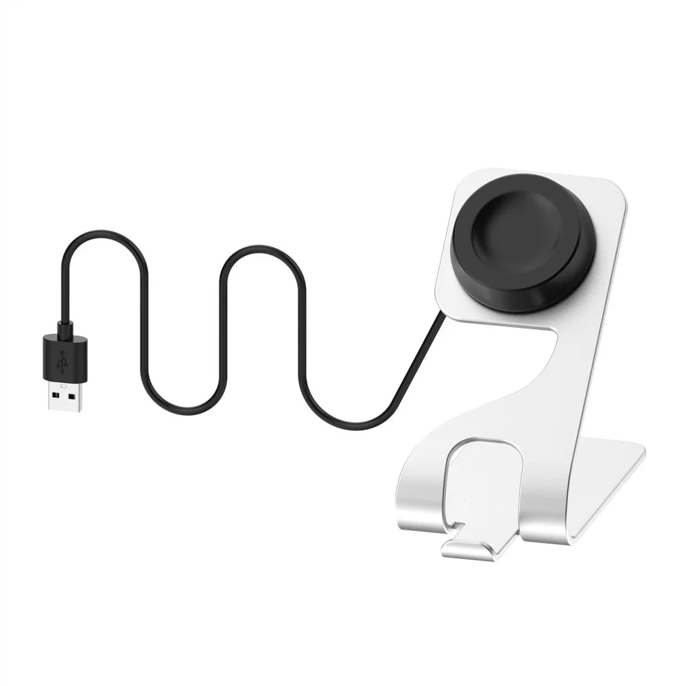 Magnetic Charging Stand for Huawei Watch GT 6 46mm / 41mm / Watch 5 42mm / 46mm / Watch GT Runner 2 Aluminum Alloy Watch Desktop Charger with 1.5m USB Cable - Silver - 7