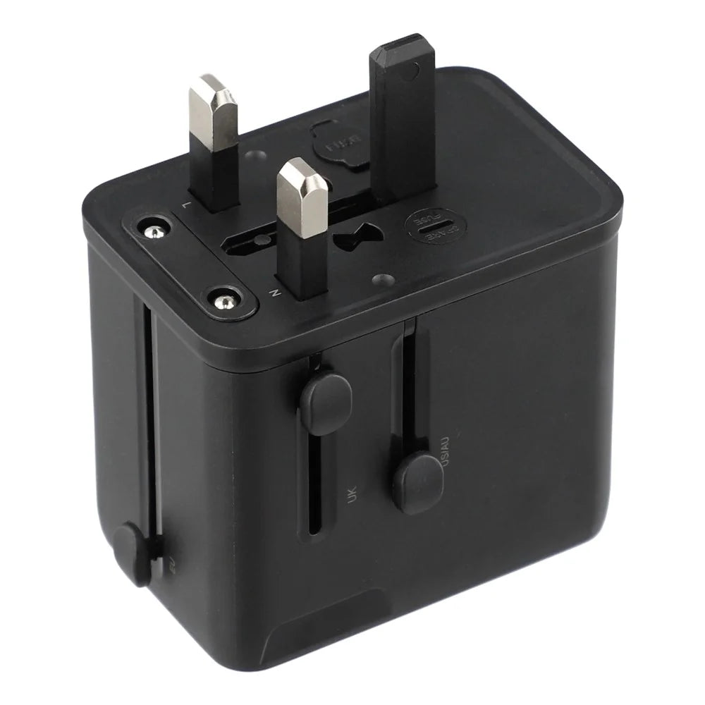 JOYROOM JR-TCW01 20W Universal Travel Adapter 2 USB-C + UBS-A GaN Charger - Black - 4