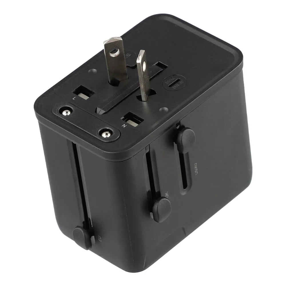 JOYROOM JR-TCW01 20W Universal Travel Adapter 2 USB-C + UBS-A GaN Charger - Black - 6