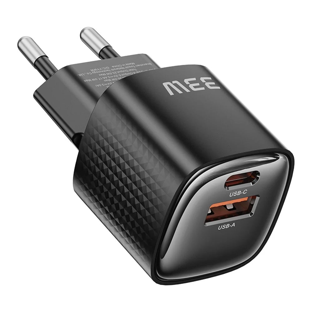 TOOCKI 33W Mini GaN Charger Dual Port USB-C+USB-A Fast Charging Power Adapter - EU Plug  /  TC22332 - 1