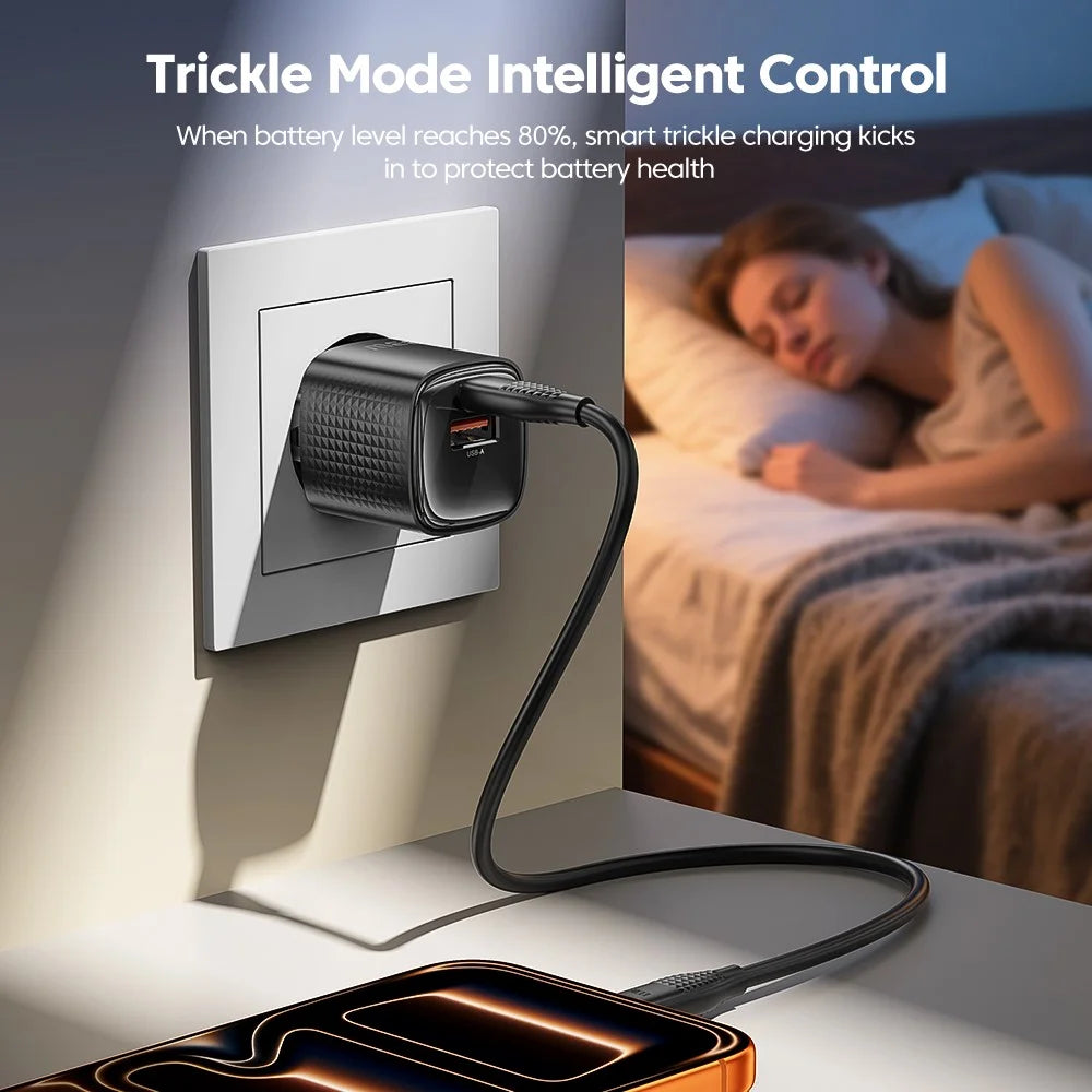 TOOCKI 33W Mini GaN Charger Dual Port USB-C+USB-A Fast Charging Power Adapter - EU Plug  /  TC22332 - 5