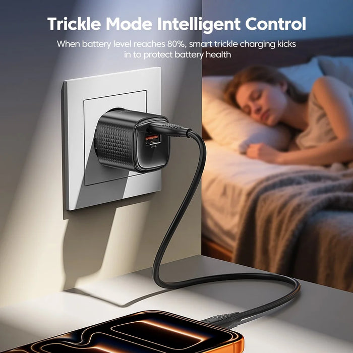 TOOCKI 33W Mini GaN Charger Dual Port USB-C+USB-A Fast Charging Power Adapter - EU Plug  /  TC22332 - 5