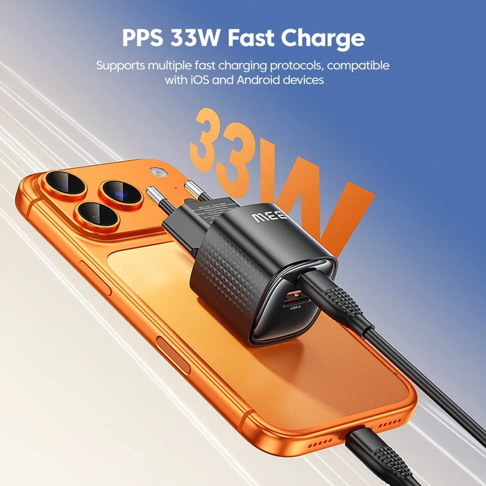 TOOCKI 33W Mini GaN Charger Dual Port USB-C+USB-A Fast Charging Power Adapter - EU Plug  /  TC22332 - 7