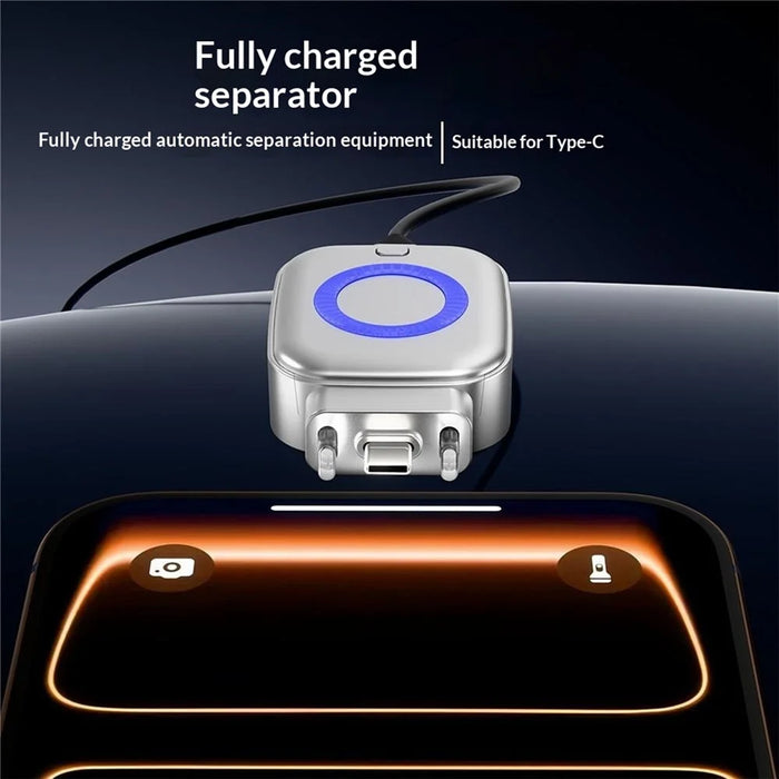 D011 USB-C Fast Charging Fully Charged Separator 100W Auto Disconnect AI Chip Smart Auto Stop Charging Adapter for Phone Tablet Laptop - Silver - 5