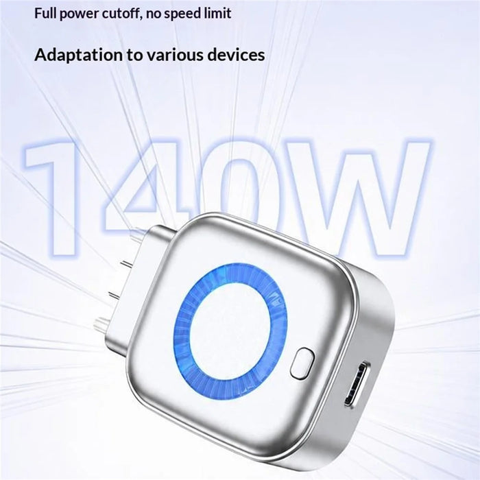 D011 USB-C Fast Charging Fully Charged Separator 100W Auto Disconnect AI Chip Smart Auto Stop Charging Adapter for Phone Tablet Laptop - Silver - 6