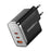 ESSAGER ES-CD64 65W GaN Wall Charger 3-Port 2 USB-C+USB-A Fast Charging Digital Display Travel Power Adapter - Black  /  EU Plug - 1
