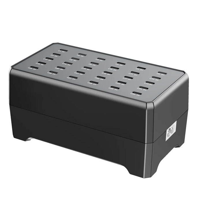 WLX-268E 30-Port USB-C Charging Station Portable 12W Desktop Multi-Port Charger Hub for Phone Tablet - US Plug - 1