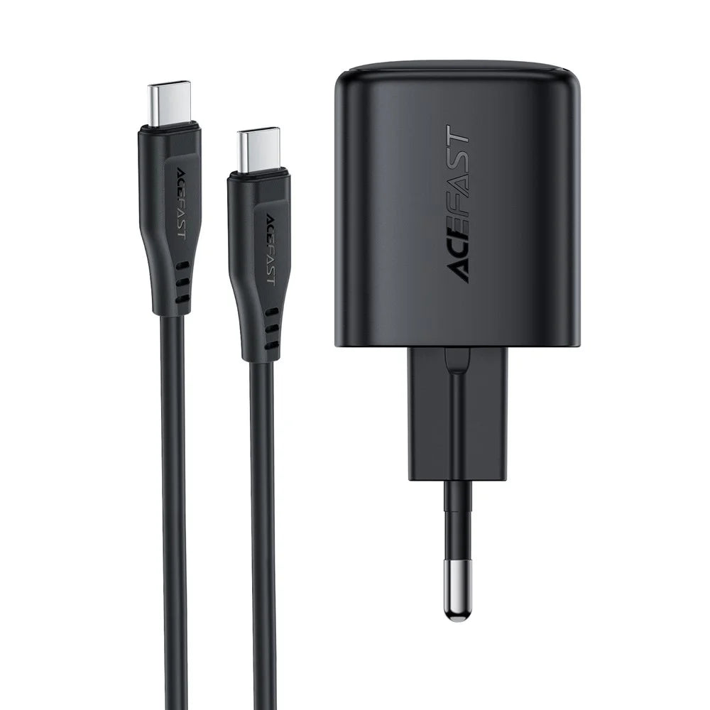 ACEFAST A119 PD 45W Mini GaN USB-C Fast Charger Set with 1.2m USB-C Cable , EU Plug - Black - 3