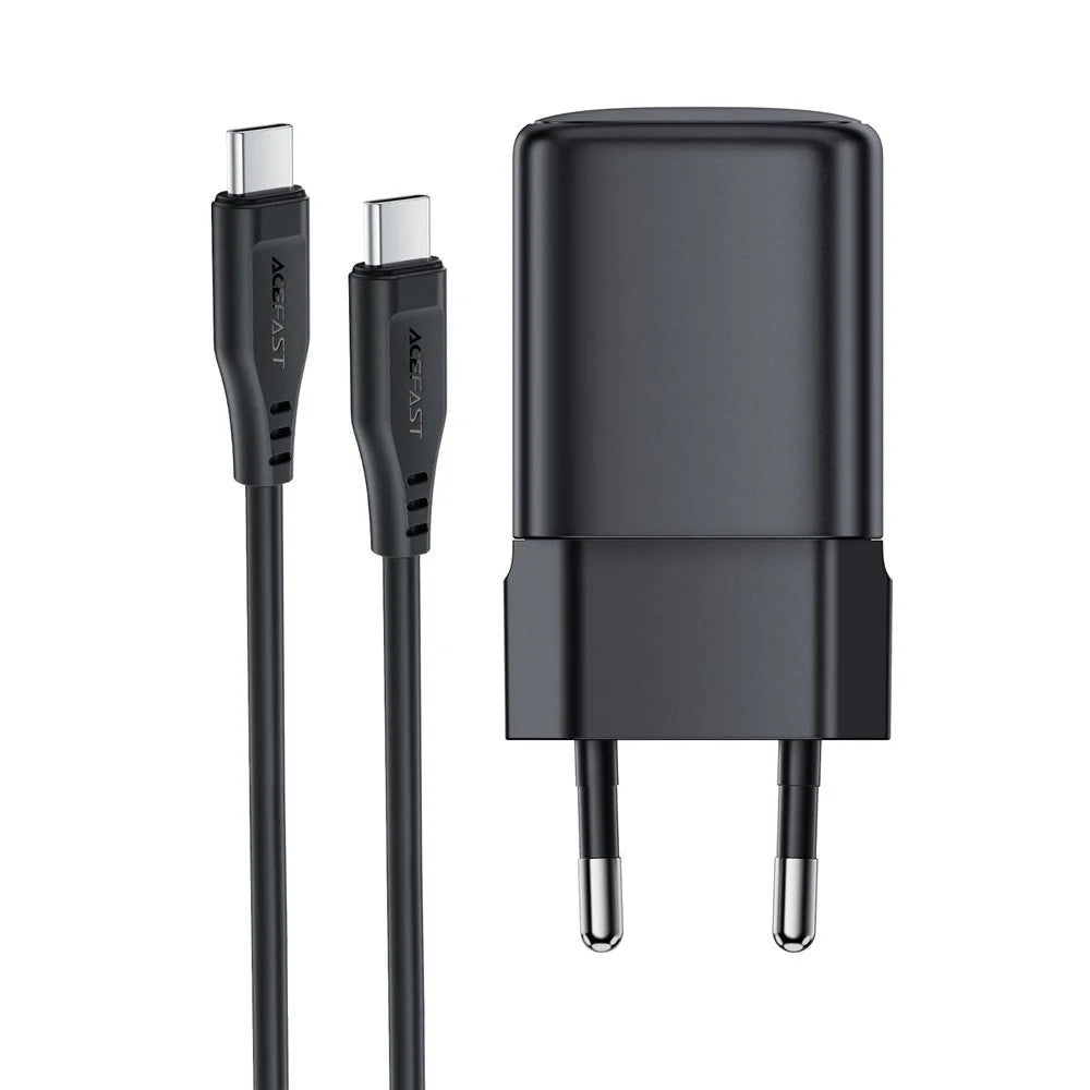 ACEFAST A119 PD 45W Mini GaN USB-C Fast Charger Set with 1.2m USB-C Cable , EU Plug - Black - 5