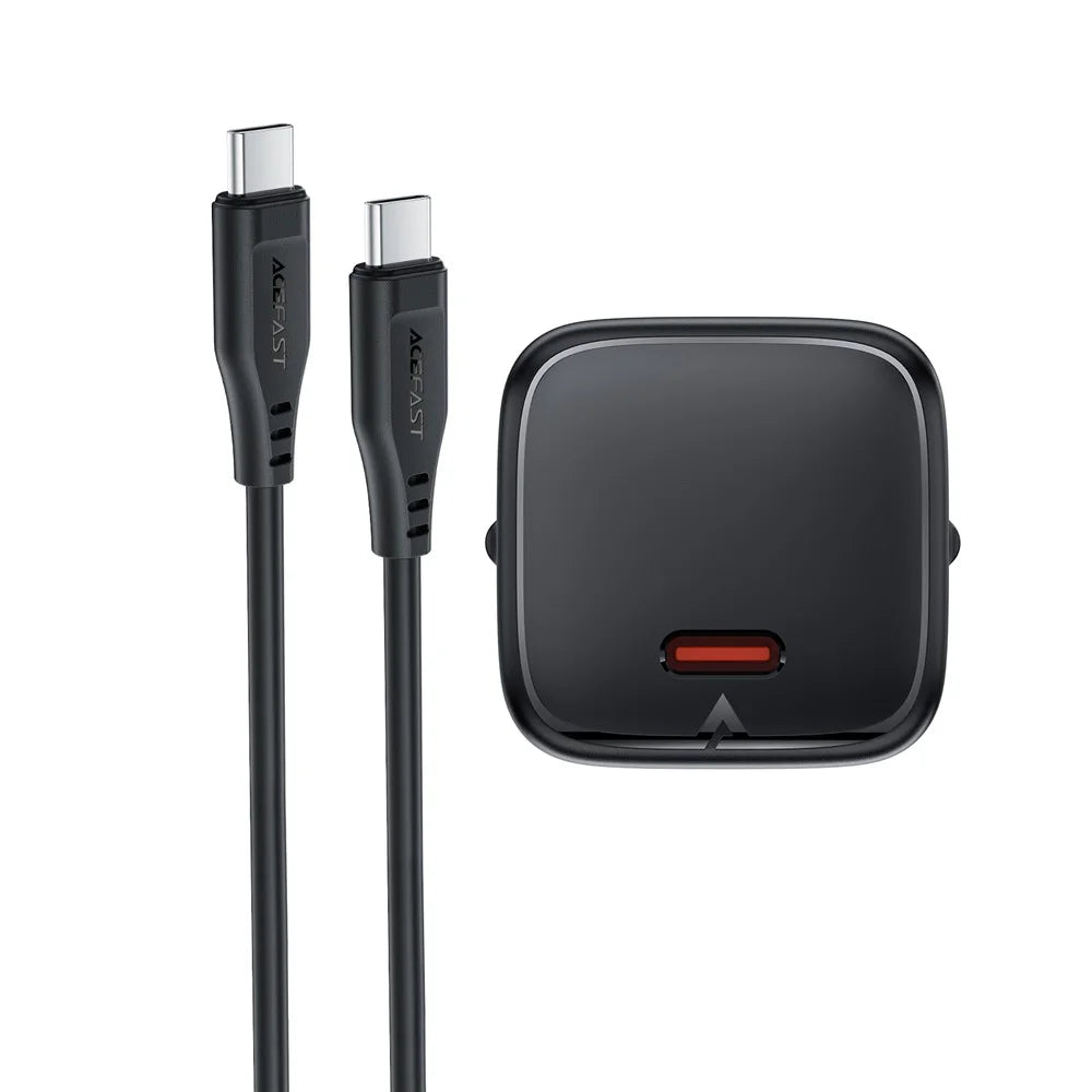 ACEFAST A119 PD 45W Mini GaN USB-C Fast Charger Set with 1.2m USB-C Cable , EU Plug - Black - 6