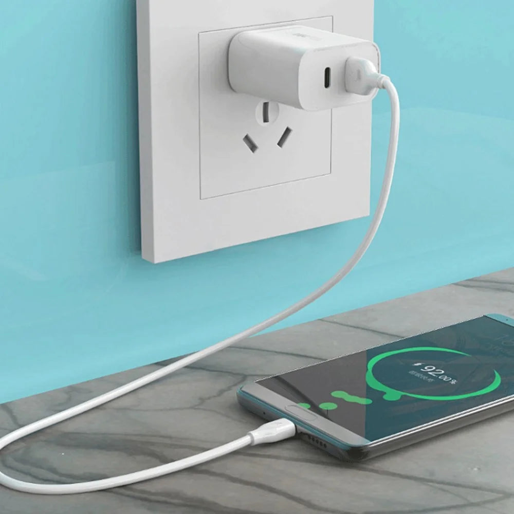 WEKOME WP-U53 20W PD Fast Charging Wall Charger USB-A + Type-C Dual Ports Travel Power Adapter - EU Plug - 4