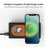 HHW-888W Dual Wireless Charging Dock USB-A USB-C QC3.0 PD Charger Hub LED Display Phone Tablet Laptop Fast Charging Station - Black/US Plug - 5