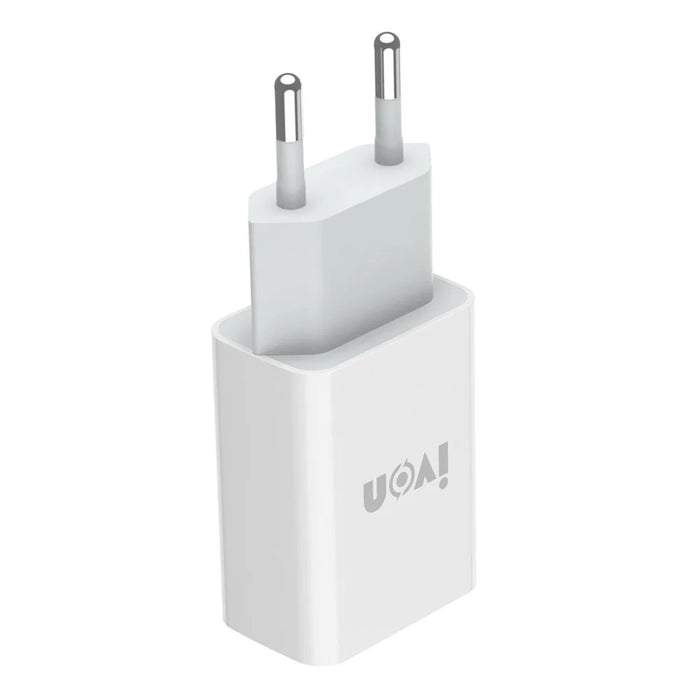 IVON AD-33 2.1A USB Charger Portable Travel Wall Adapter + 1m Type-C Data Cable - EU Plug - 6