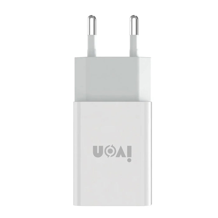 IVON AD-33 2.1A USB Charger Portable Travel Wall Adapter + 1m Type-C Data Cable - EU Plug - 7