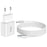 IVON AD-35 3A Fast Charging Travel Power Adapter QC3.0 USB Wall Charger + 1m Type-C Data Cable - EU Plug - 1