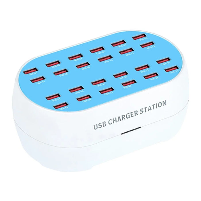 830-24 180W 24 Ports USB Charger Adapter Tablet Phone Charger Desktop USB Charging Station for iPhone Samsung Xiaomi Huawei - US Plug - 1