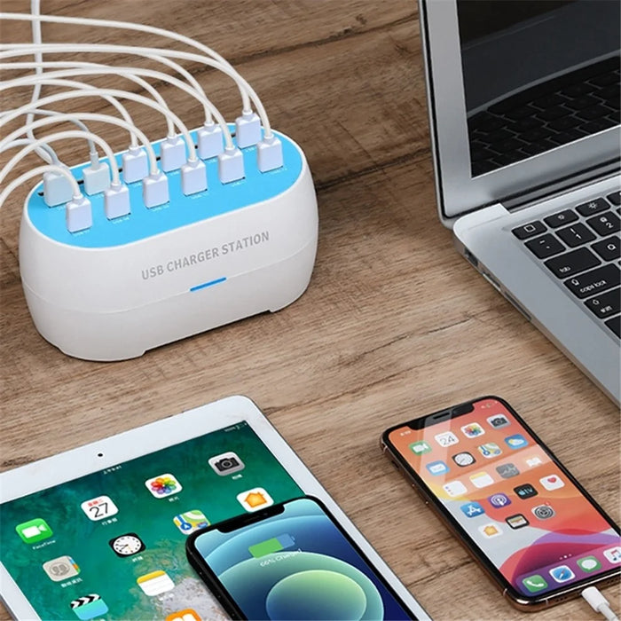 830-24 180W 24 Ports USB Charger Adapter Tablet Phone Charger Desktop USB Charging Station for iPhone Samsung Xiaomi Huawei - US Plug - 2