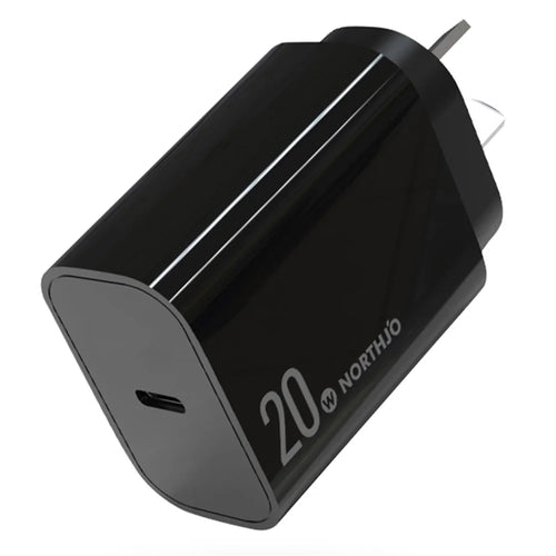 NORTHJO NOPD200601AU PD 20W Type-C Port Home Travel Wall Charger Fast Charging Power Adapter - AU Plug/Black - 1