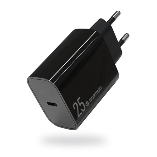 NORTHJO NOPD250601EU PD 25W Fast Type C Charger USB C Charger Block for Samsung iPhone iPad - EU Plug/Black - 1