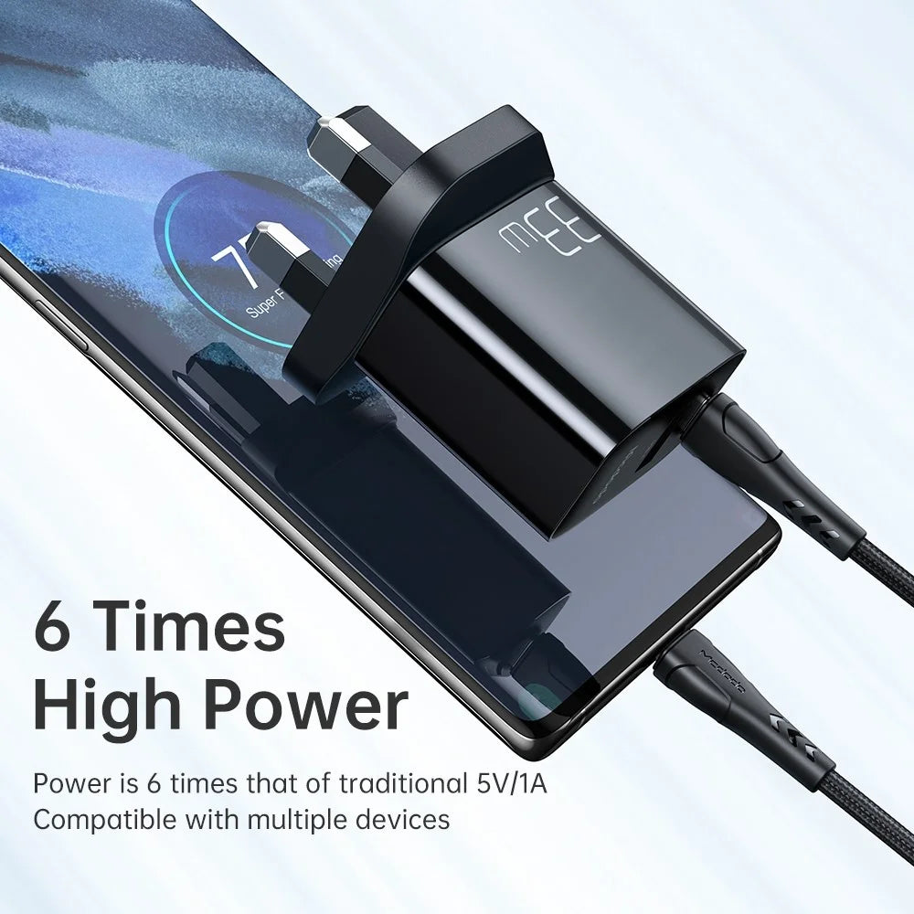 MCDODO MDD PD33W PD Dual Output Fast Compatible Charger Set USB A+USB C Charger Adapter Block with Type-C to Type-C Cable - UK Plug - 2