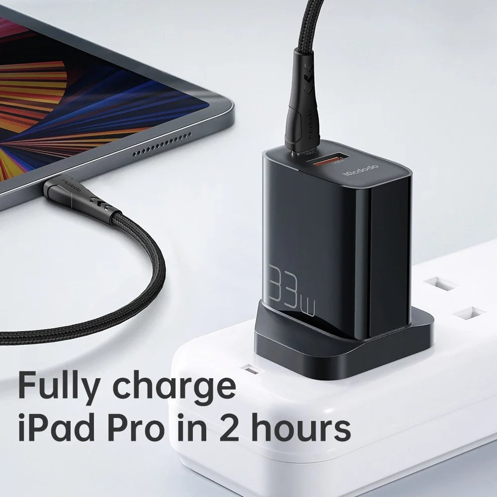 MCDODO MDD PD33W PD Dual Output Fast Compatible Charger Set USB A+USB C Charger Adapter Block with Type-C to Type-C Cable - UK Plug - 4