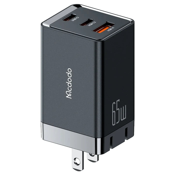 MCDODO MDD 65W GaN5 Mini Fast Charger USB + Dual Type-C Travel Power Adapter - US Plug - 1