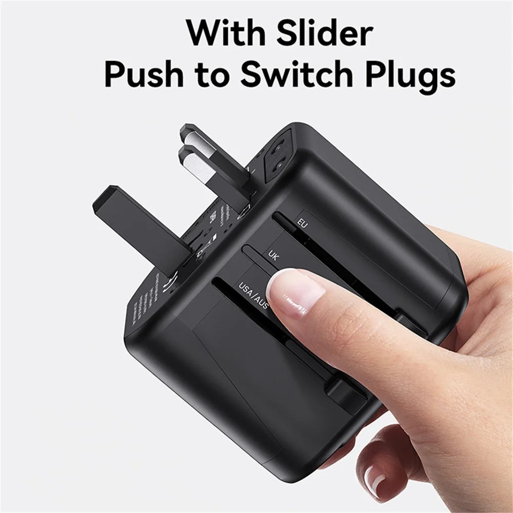 USAMS US-CC173 T55 12W Dual USB Universal Travel Charger US / AU / EU / UK Plug Converter - 2