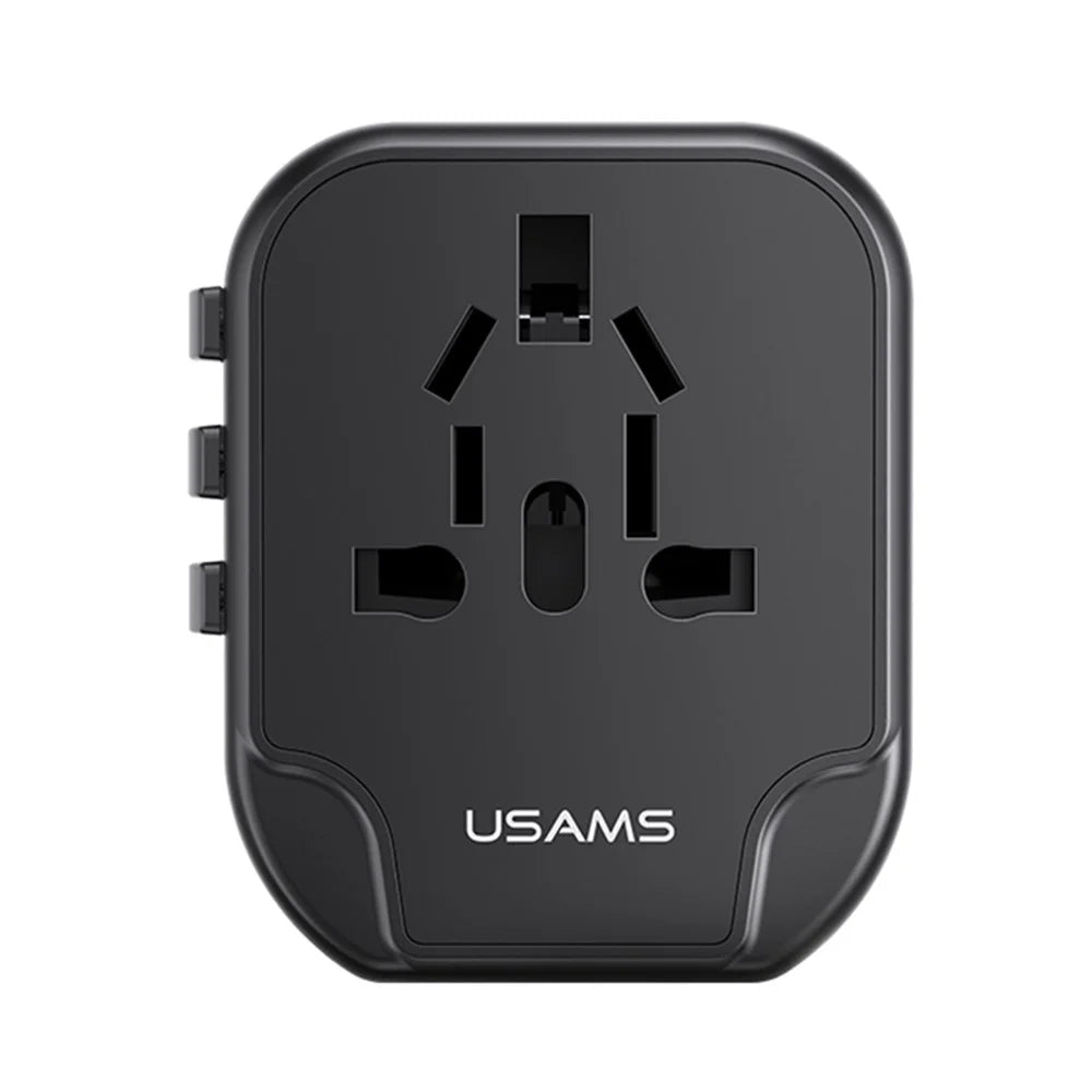 USAMS US-CC173 T55 12W Dual USB Universal Travel Charger US / AU / EU / UK Plug Converter - 7