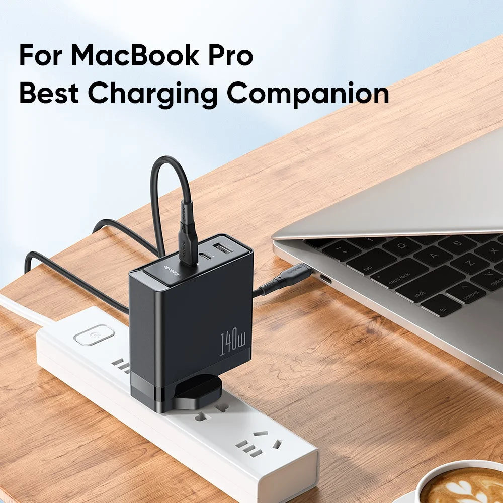 MCDODO CH-29 MDD 140W GaN 5 3 Ports Type-C to Type-C Charger Fast Charging Phone Wall Charger Adapter - UK Plug - 4
