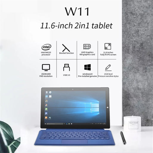 CENAVA W11 11.6-inch Tablet 8GB+128GB Intel N4120 Win10 Quad Core Dual Camera Tablet - Blue - 2