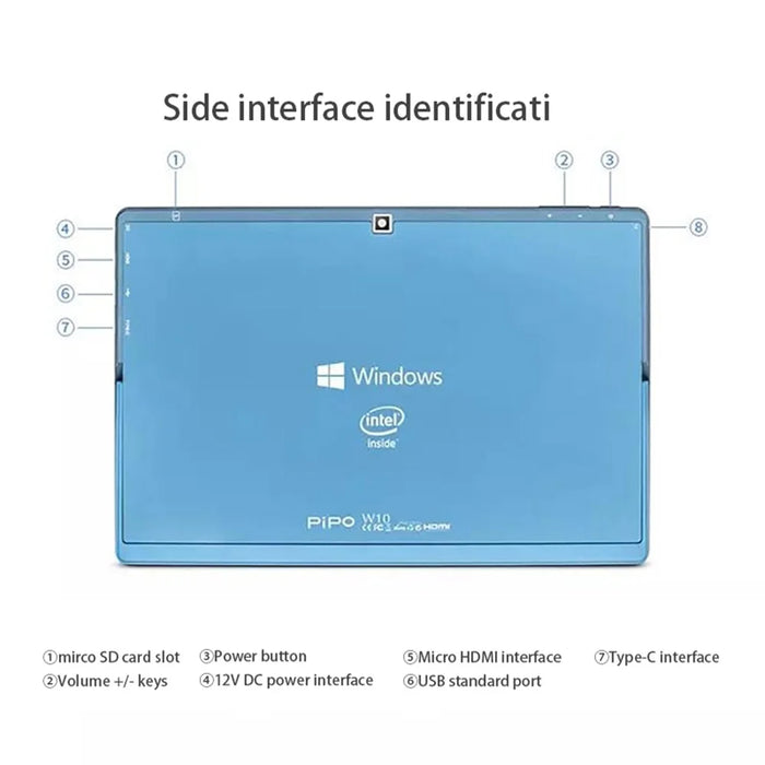 CENAVA W10 Intel N4120 6GB+64GB Tablet with Keyboard 10.1'' Wins10 Mini PC Industrial Computer - Blue - 4