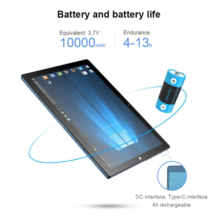 CENAVA W12 12.3-inch Tablet 8GB+256GB Qualcomm 850 Win10 Dual Camera Tablet with Folding Bracket - Blue - 5