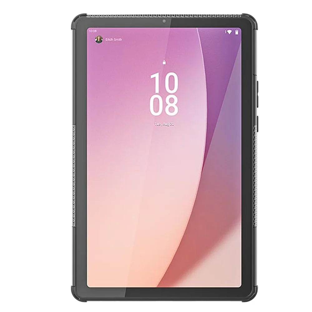For Lenovo Tab M9 Tyre Pattern Kickstand Case PC+TPU Shockproof Tablet Cover - Black - 4