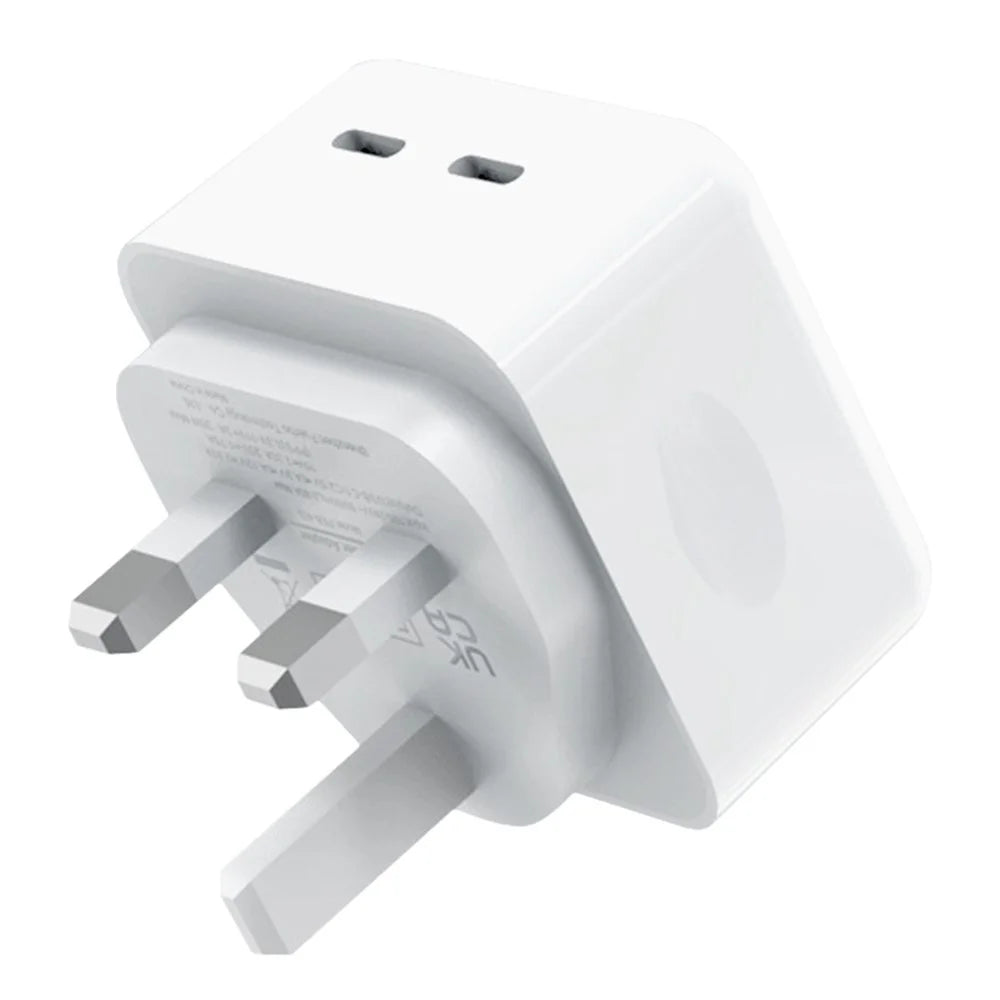 NORTHJO NOGAN3502 PD 35W GaN Fast Charger Dual Type-C PPS Charging Station Adapter - White / UK Plug - 1