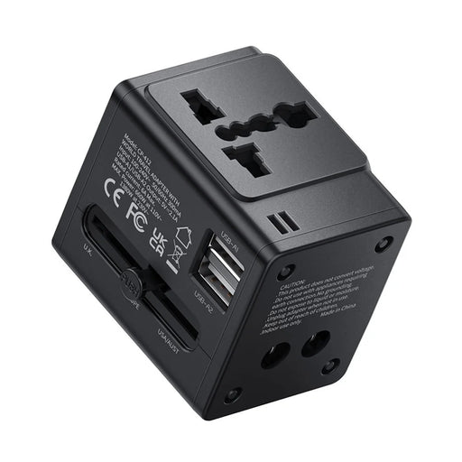 MCDODO CP-412 2.1A Universal Travel Charger Adapter 2-in-1 Wall Charger + Socket with Dual USB Port (Black) - 1