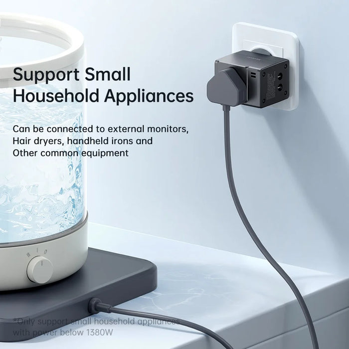MCDODO CP-412 2.1A Universal Travel Charger Adapter 2-in-1 Wall Charger + Socket with Dual USB Port (Black) - 6