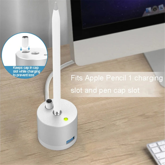 Desktop Charger Adapter for Apple Pencil (1st Generation) Charging Station with LED Light, USB Interface - Rose Gold - 5
