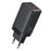 USAMS US-CC180 Sandru Series 65W 3 Ports GaN Fast Charger Block 2USB-C+1USB-A Wall Charger, EU Plug - Black - 1