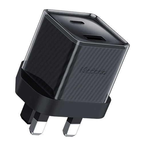 MCDODO CH-414 UK Plug 33W GaN USB+Type-C Wall Charger Fireproof PC Phone Charging Adapter - Black - 1