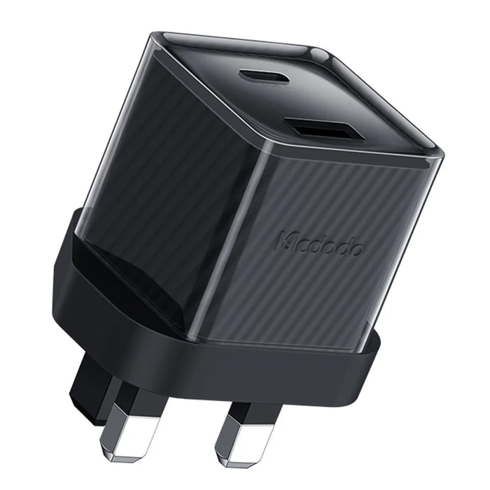 MCDODO CH-414 UK Plug 33W GaN USB+Type-C Wall Charger Fireproof PC Phone Charging Adapter - Black - 1