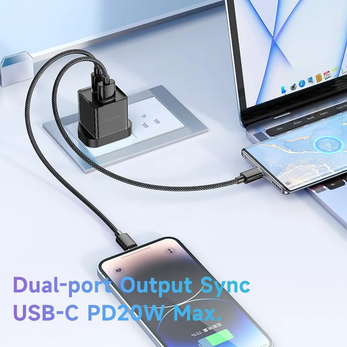 MCDODO CH-414 UK Plug 33W GaN USB+Type-C Wall Charger Fireproof PC Phone Charging Adapter - Black - 4