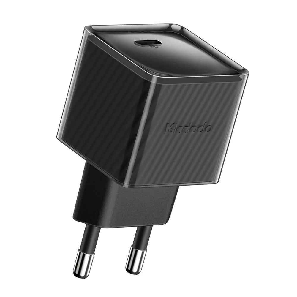 MCDODO CH-377-MDD EU Plug 20W GaN Single Type-C PD Wall Charger Fireproof PC Power Adapter - Black - 1
