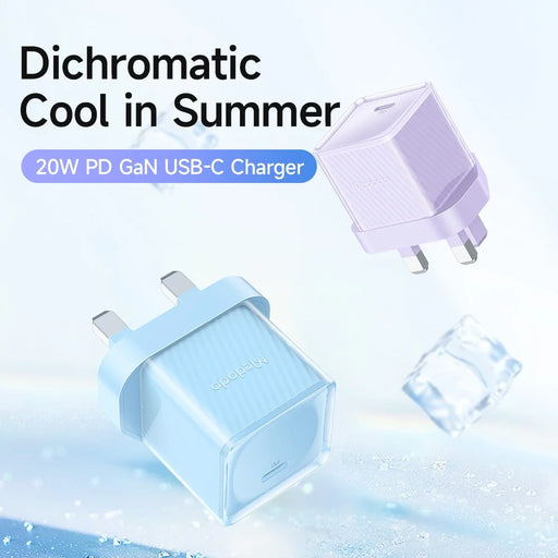 MCDODO CH-376-MDD UK Plug 20W GaN Single Type-C PD Phone Charing Adapter Fireproof PC Wall Charger - Black - 2